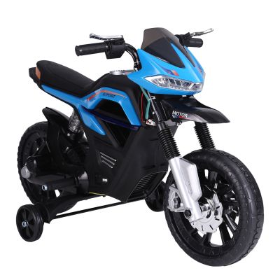 Motoreta Jucarie HOMCOM Suspensie Dubla Muzica si Lumini pentru Copii de la 3 la 8 ani Albastru Deschis | Aosom Romania