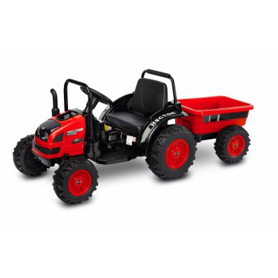 Tractor electric cu remorca si telecomanda Toyz Hector rosu 12V