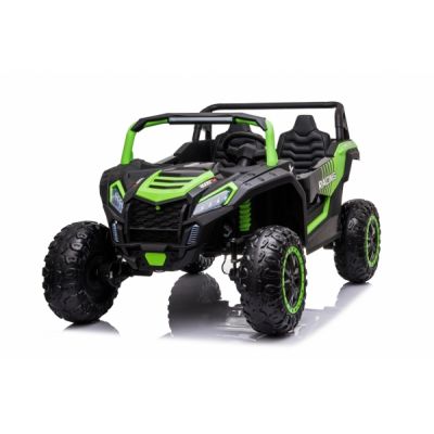 UTV electric pentru 2 copii intre 3-11 ani, Racing 300W 4x4 24V 7ah cu ROTI MOI Verde