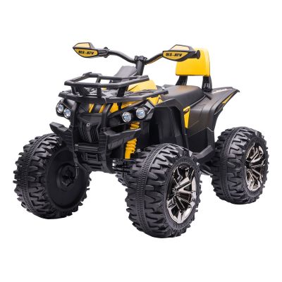 HOMCOM ATV Electric pentru Copii 12V, 3-5 Ani, 100x65x73cm - Negru/Galben | Aosom Ro