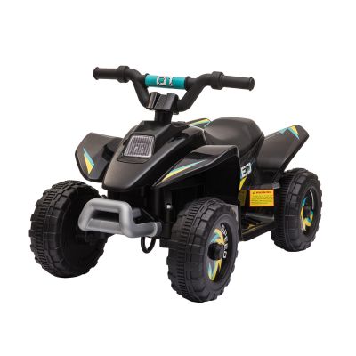 HOMCOM ATV pentru Copii Electric cu Baterie Incarcabila 6V, Viteza 2,8-4,6km/h, Varsta 3-5 Ani, 72x40x45,5cm, Negru
