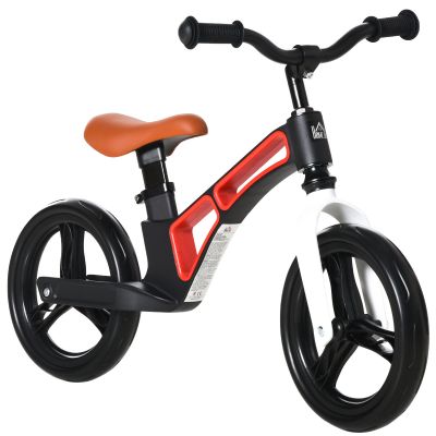 HOMCOM Bicicleta fara pedale pentru copii 2-5 ani cu sa si ghidon reglabile pe inaltime, roti pline, 86x41x49-56cm, negru si alb