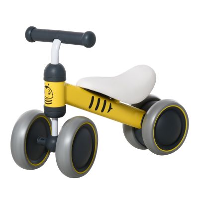 HOMCOM bicicleta galbena fara pedale cu 3 roti pentru copii antiderapant18-24 luni 