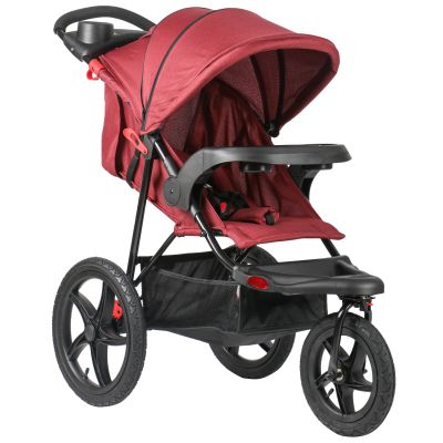 HOMCOM Carucior inclinat si pliabil pentru copii 6-36 luni Carucior pentru bebe, 15kg, Rosu