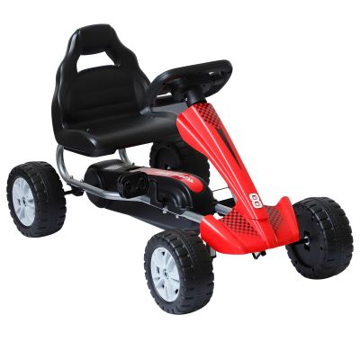 Homcom Go Kart cu Pedale pentru Copii 3-8 Ani, Rosu