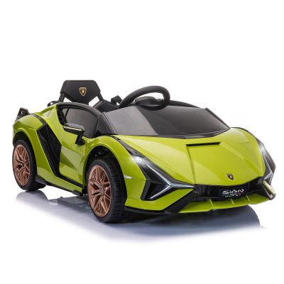 Masina electrica pentru copii 12V Lamborghini, telecomanda, viteza 3-8 km/h, 108x62x40cm, Verde HOMCOM | Aosom Romania ieftina