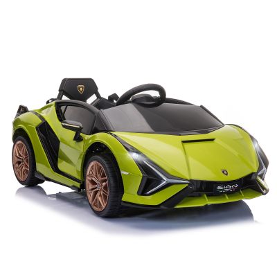 Masina electrica pentru copii 12V Lamborghini, telecomanda, viteza 3-8 km/h, 108x62x40cm, Verde HOMCOM | Aosom RO ieftina