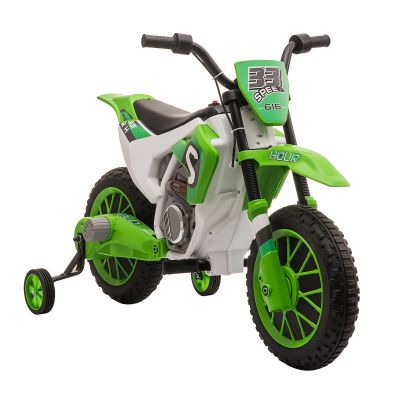 HOMCOM Motocicleta Electrica Copii 3-5 Ani 12V Baterie Recarregabil Rotite Verde | Aosom Romania