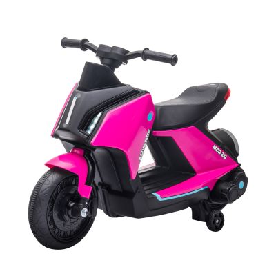 HOMCOM Motocicleta electrica pentru copii 6V cu muzica si faruri LED, viteza 1,5-2,5 km/h, varsta 2-4 ani, 80x39.5x51cm, culoare roz
