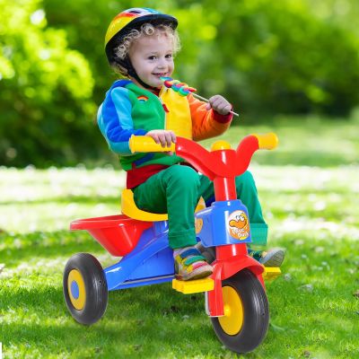 Homcom Tricicleta cu Pedale ci Clacson pentru Copii Colorat din Plastic