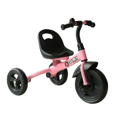 HomCom Tricicleta in Metal cu Clacson si Aripa, Roz