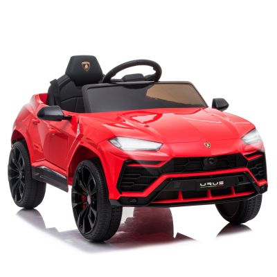 Masina electrica HOMCOM pentru copii marca Lamborghini de 12V cu 2 viteze 3-5km / h, telecomanda si priza USB, culoare rosu, dimensiune 105x65x52 cm