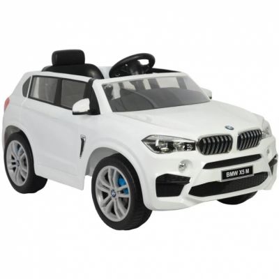 Masinuta electrica copii Bmw X5M, 90W, 12V, scaun reglabil, bluetooth, aer conditionat, control parental, alba