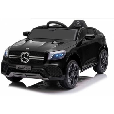 Masinuta electrica cu roti din cauciuc si scaun piele Mercedes-Benz GLC Coupe Black