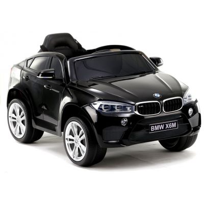 Masinuta electrica cu roti EVA 90W si scaun din piele BMW X6M negru R-Sport