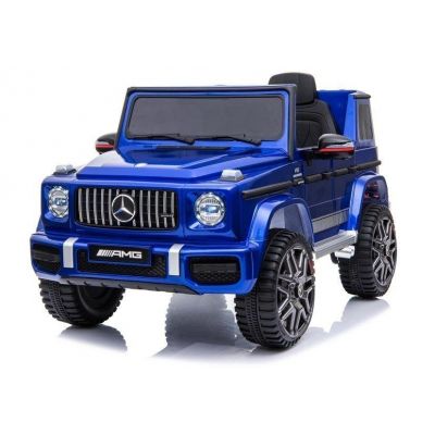 Masinuta electrica cu scaun de piele Mercedes Benz G63 AMG Paint Blue la reducere