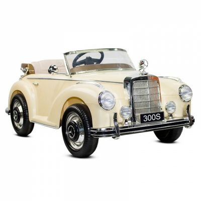 Masinuta electrica de epoca Mercedes 300S, 90W putere, 12V PREMIUM Beige