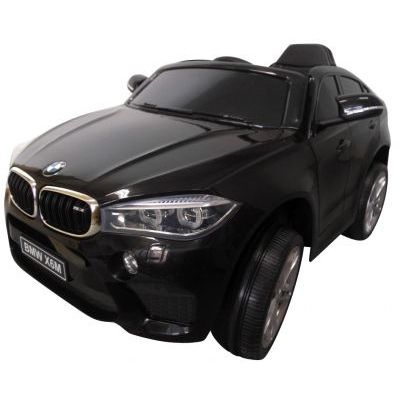 Masinuta electrica pentru copii BMW X6M negru R-Sport 90W cu roti EVA si scaun din piele, pornire lenta, amortizoare, panou muzical, 2 usi cu deschidere, centura de siguranta