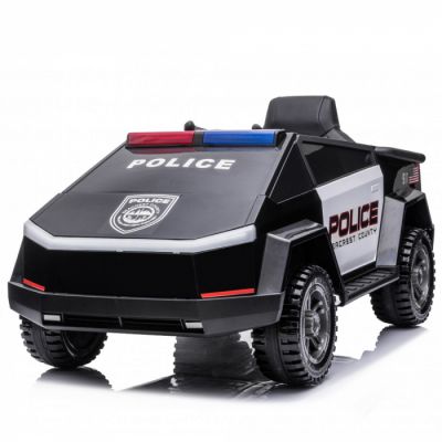 Masinuta electrica pentru copii de politie Cyber PATROL, cu efecte sonore si luminoase, 90W, 12V, Black White la reducere