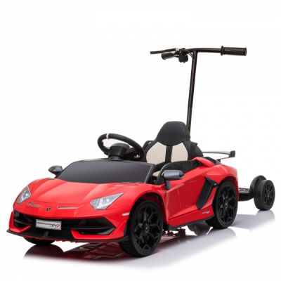 Masinuta electrica pentru copii Lamborghini Aventador SVJ, 70W, 12V, cu Hoverboard pentru parinti, Rosie