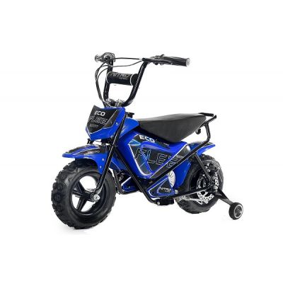 Mini Motocicleta electrica cu roti ajutatore, NITRO ECO Flee 300W 24V, culoare Albastru