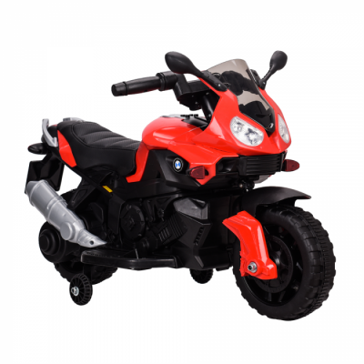 Motocicleta electrica cu roti ajutatoare Kinderauto BJ917 35W 6V culoare Rosu