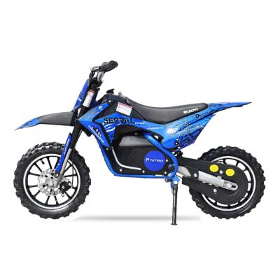 Motocicleta electrica pentru copii NITRO Eco Serval 500W cu roti 10 10 inch, culoare Albastru