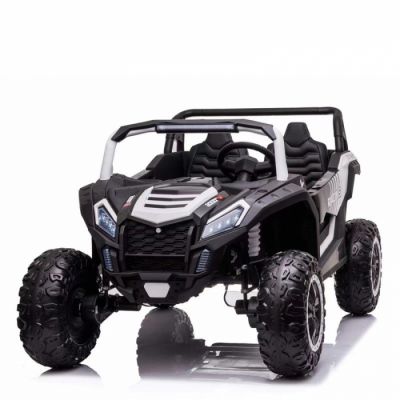 UTV electric pentru 2 copii intre 3-11 ani, Racing 300W 4x4 24V 7ah cu ROTI MOI Alb