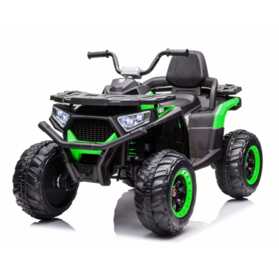 ATV electric copii 4x4, Kinderauto SuperOffroad, 140W 12V, RC, recomandat pentru 3-9 ani, culoare verde