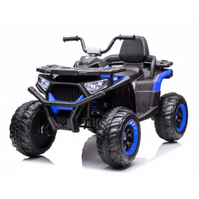 ATV electric copii Kinderauto SuperOffroad 4x4, 140W 12V, recomandat 3-9 ani, RC, culoare albastra