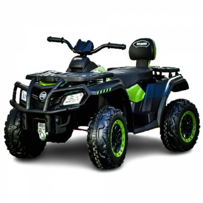ATV electric Kinderauto BJX615 100W 12V, recomandat 3-9 ani, scaun tapitat, culoare Green Army