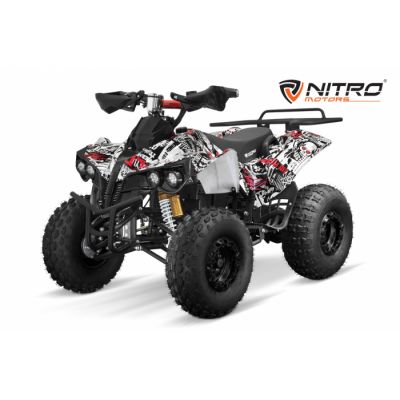 ATV electric NITRO Eco Warrior 1000W putere, baterie 48V 20Ah, Grafiti Alb