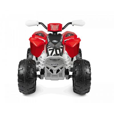 ATV Peg Perego Polaris Outlaw 330 W, 12V, 3 ani+, Negru / Rosu