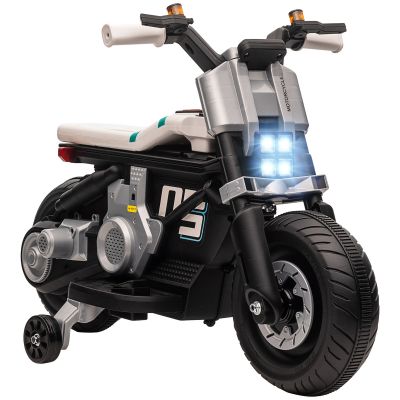 Motocicleta electrica HOMCOM cu roti de antrenament, pentru 3-5 ani, alb | Aosom RO