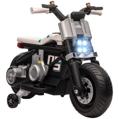 HOMCOM Motocicletă Electrică pentru Copii 3-5 Ani cu Roți de Antrenament, Baterie Reîncărcabilă, Design Sportiv, Alb | Aosom Romania