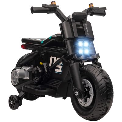 HOMCOM Motocicleta electrica cu roti de antrenament, jucarie in aer liber pentru 3-5 ani - negru | AOSOM RO