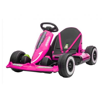 Kart electric 12V cu telecomanda si scaun din piele Nichiduta Speed Fucsia