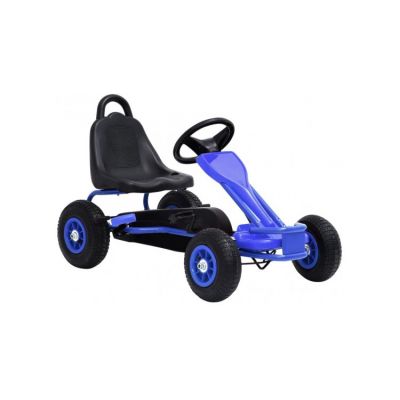 Kart pentru copii cu pedale si roti pneumatice, albastru