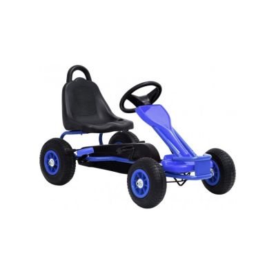 Kart pentru copii cu pedale si roti pneumatice, albastru