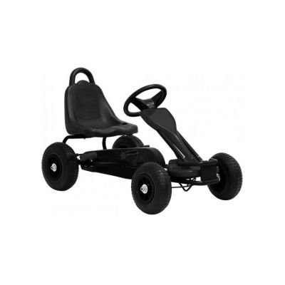 Kart pentru copii cu pedale si roti pneumatice, negru