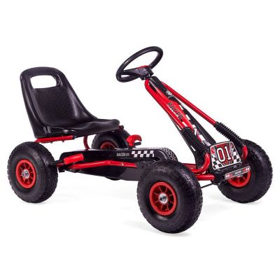 Kart, Kidscare, Racer Air, Cu pedale, Cu scaun reglabil, Pana in 30 kg, 3 ani+, Rosu