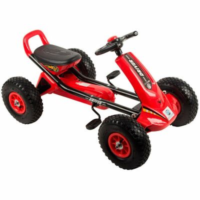 Kart, KidsCare, Driver, Cu pedale, Cu roti gonflabile, Cu scaun reglabil, 3-5 ani, Rosu