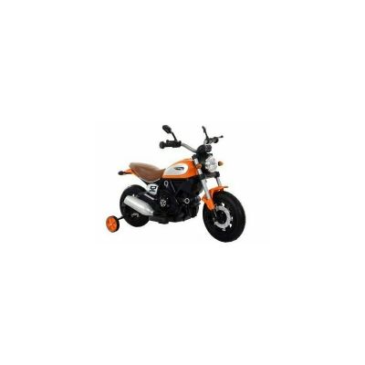 Leantoys - Motocicleta electrica pentru copii, cu roti ajutatoare, QK307, , 4776, Portocaliu