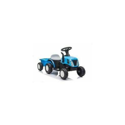 Leantoys - Tractor electric cu remorca pentru copii, albastru, , 9331