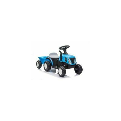 Tractor electric cu remorca pentru copii, albastru, LeanToys, 9331