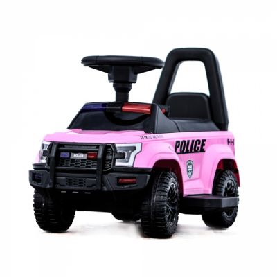 Masinuta electrica de politie Kinderauto Police 30W 6V cu megafon si music player, bluetooth, culoare Roz la reducere