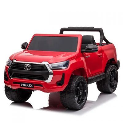 Masinuta electrica 12V cu scaun piele si roti EVA Toyota Hilux Red