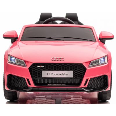 Masinuta electrica Audi TTRS Roadster 70W 12V cu roti moi, scaun tapitat, culoare Roz