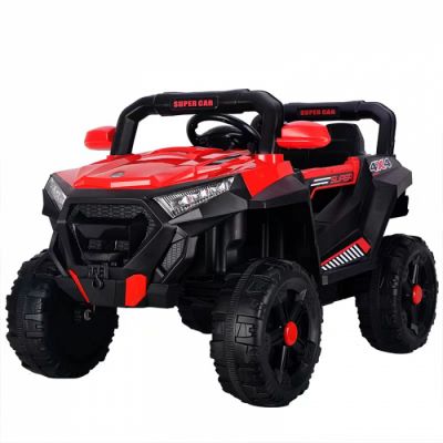 Masinuta electrica copii 4x4 Kinderauto SuperCar, 100W, 12V, scaun tapitat, music player, rosu ieftina