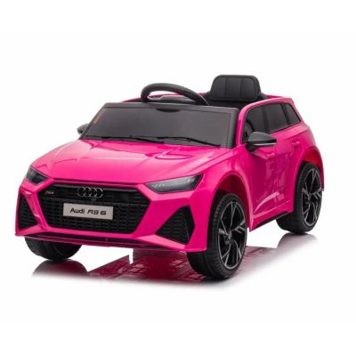 Masinuta electrica cu telecomanda roti EVA si scaun din piele Audi RS6 Pink